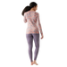 Smartwool Women's Classic Thermal Merino Base Layer Crew in coral reef floral, on model back view
