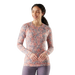 Smartwool Women's Classic Thermal Merino Base Layer Crew in coral reef floral, on model front view