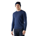 Smartwool Men's Sparwood Crew Sweater in deep navy & nightfall blue, on model front view