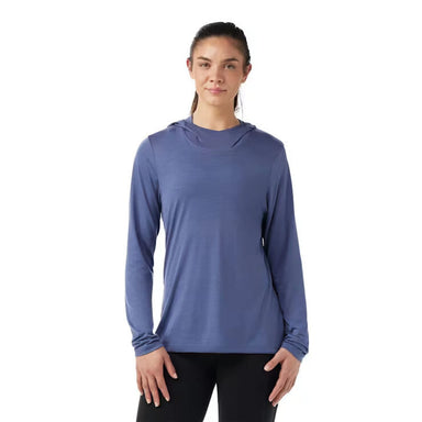 Smartwool Women's Active Ultralite Hoodie in nightfall blue, on model front