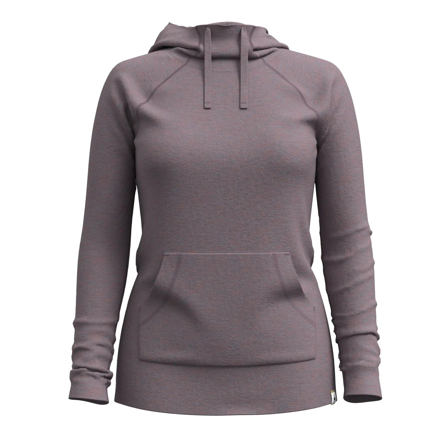 Smartwool Women's Thermal Drape Neck Hoodie in chalk violet heather, flat front