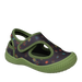 Oomphies Baby Splash Hook & Loop Sandal in olive & black bugs, front view