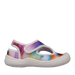 Oomphies Baby Splash Hook & Loop Sandal in tie dye & white, side view