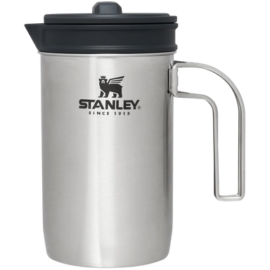 Stanley Adventure All-In-One Boil + Brew French Press 32oz in stainless steel, front view