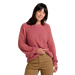 Toad & Co Women's Twigtree Crew Sweater in flamingo, on model front view