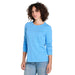 Toad & Co Women's Primo Long Sleeve Crew in bluejay, on model front