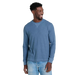 Toad & Co Men's Framer II Long Sleeve Crew in pacific blue, on model front view