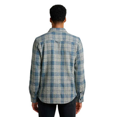 Toad & Co Men's Mojac III Shirt Jacket in barley, on model back view