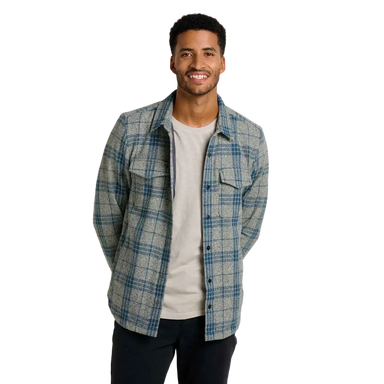 Toad & Co Men's Mojac III Shirt Jacket in barley, on model front view