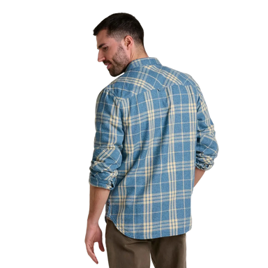 Toad & Co Men's Ranchero Long Sleeve Shirt in kayanite, on model back view