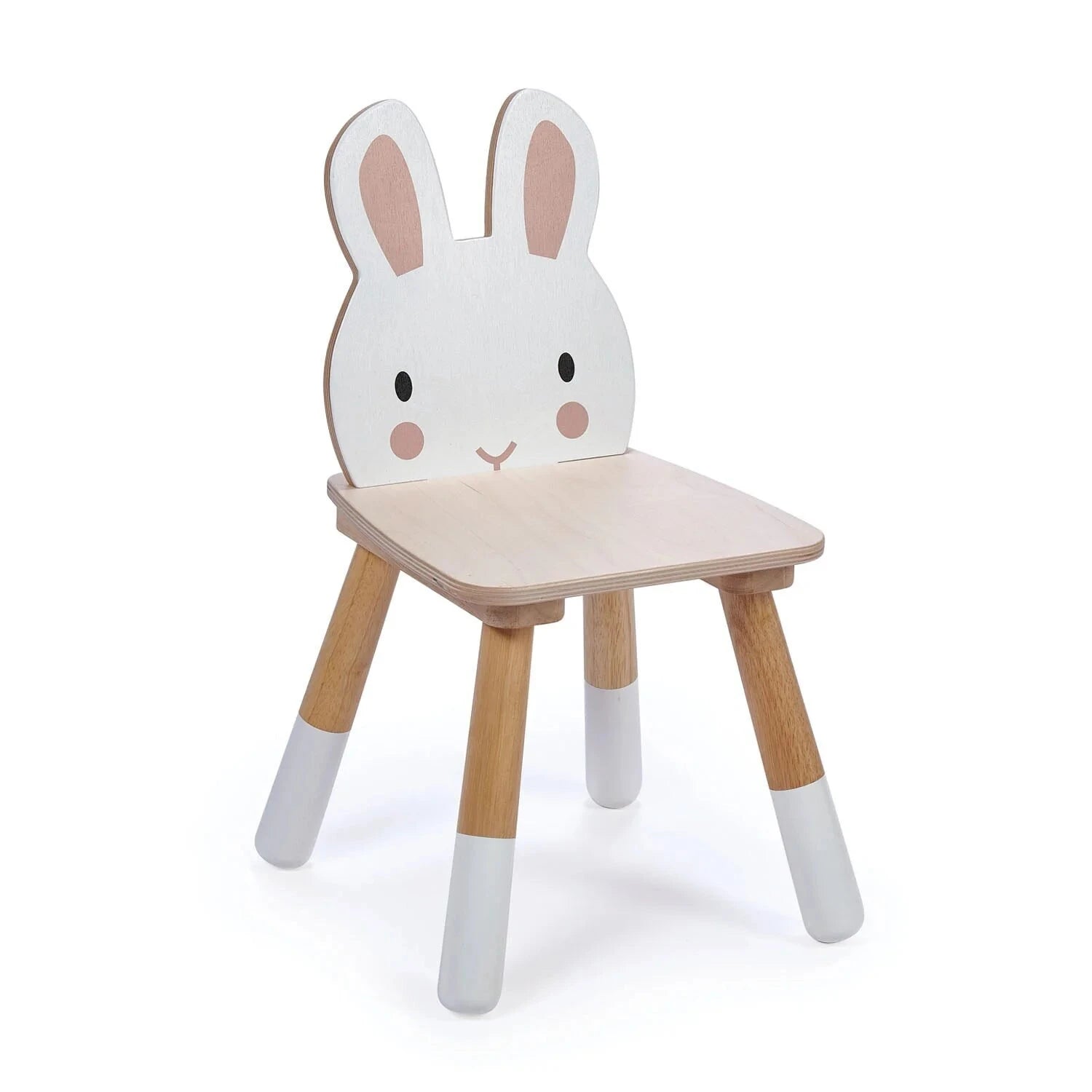 Children's chair with rabbit design on a white background