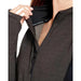 Terramar Women's C-Suite Fusion Full Zip Thermal Shirt shown on model in the Brindle Black color option. Zip Collar view.