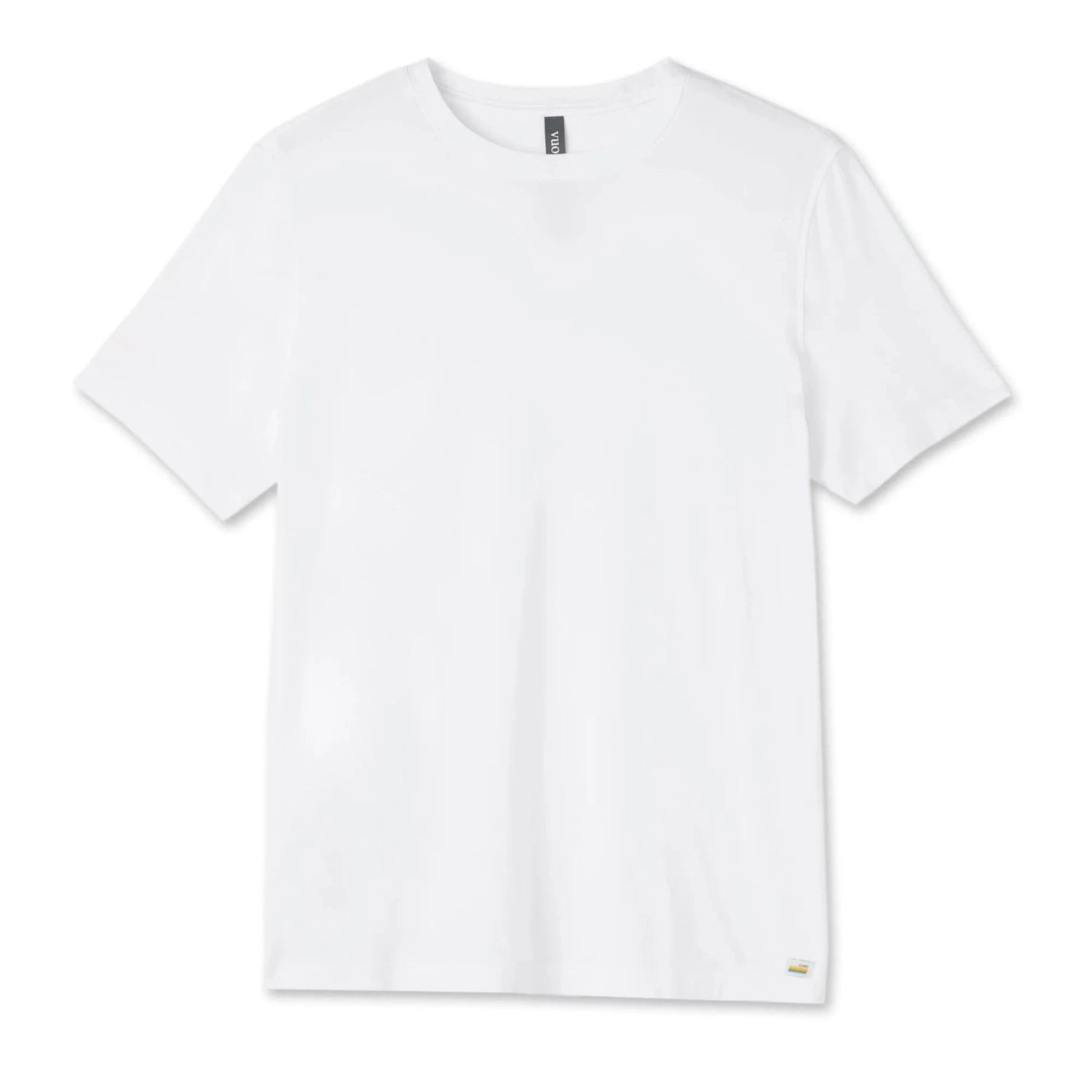 Vuori Men's Strato Tech Tee in white, flat front