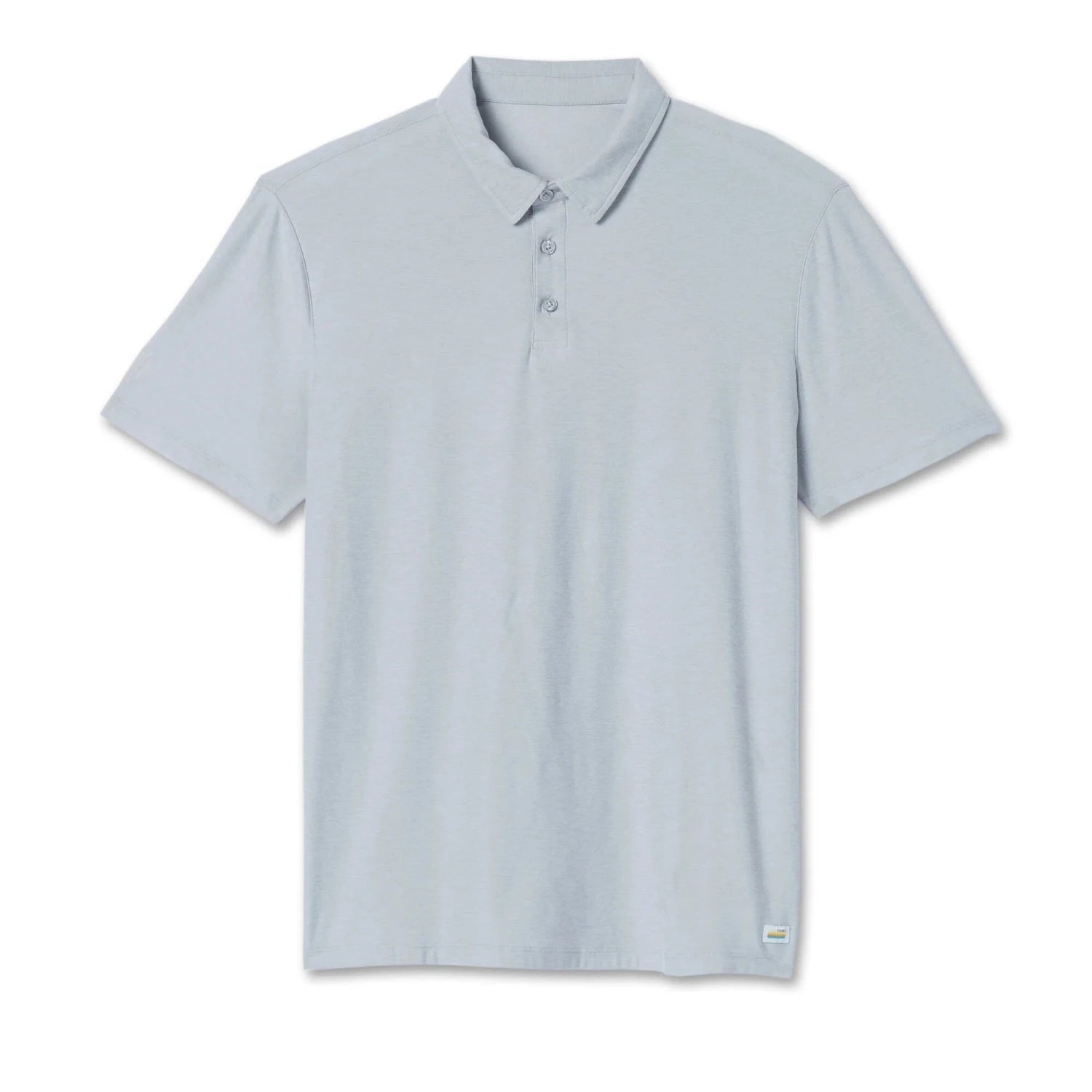 Vuori Men's Strato Tech Polo in platinum heather, flat front view