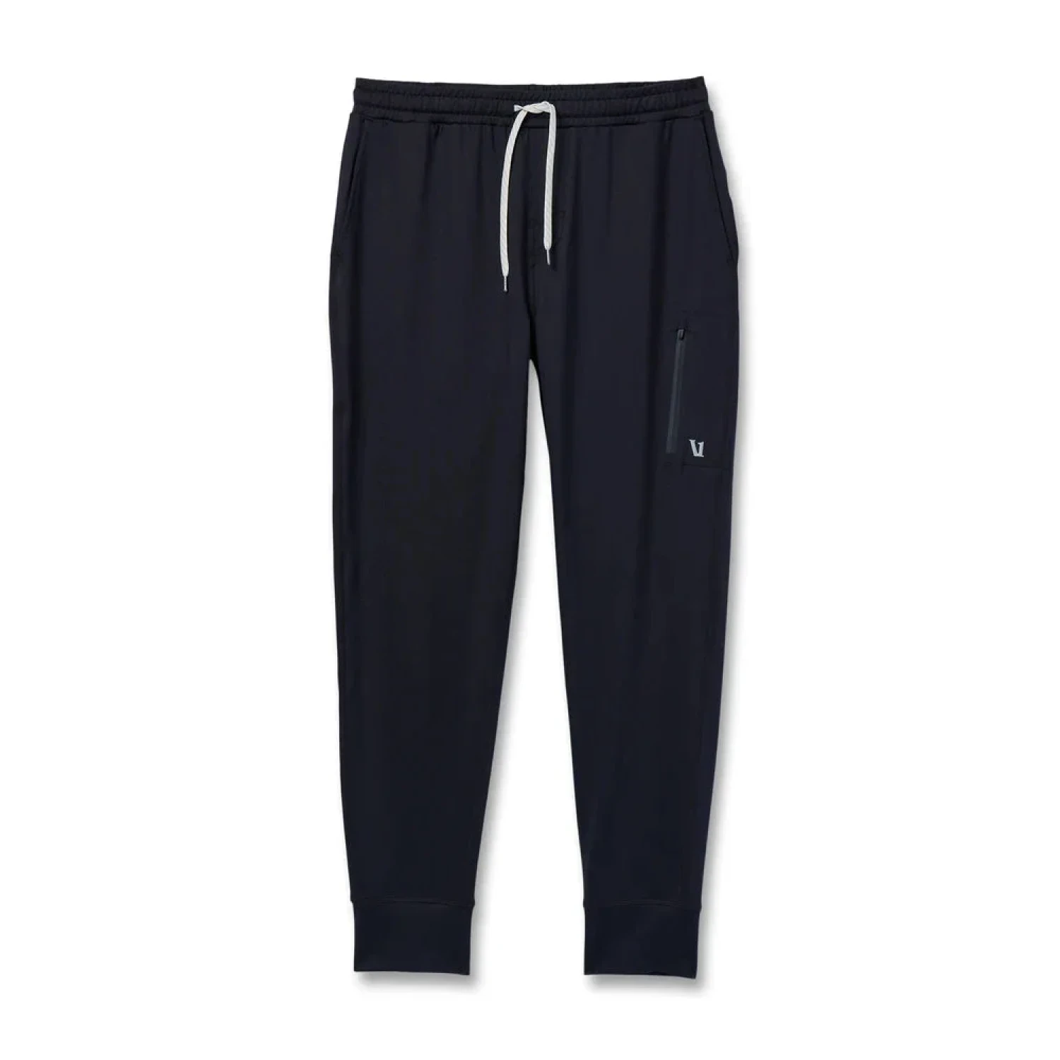 Vuori Men's Sunday Performance Jogger in black, flat front view