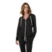 Vuori Women's Halo Performance Hoodie 2.0 in black heather, model front