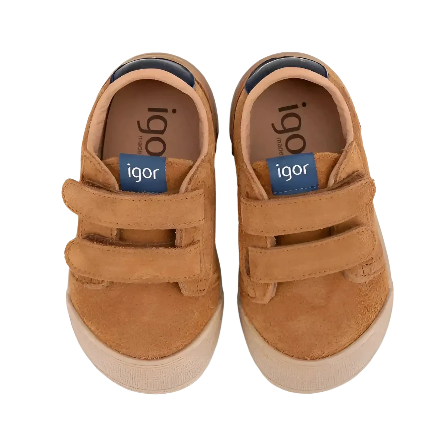 IGOR Toddler's Tennis Suede Shoes in mostaza, top pair view
