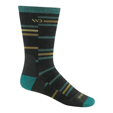 Wide Open Men's Crossroad Cushioned Crew Socks in charcoal, side view