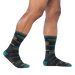 Wide Open Men's Crossroad Cushioned Crew Socks in charcoal, on model side view