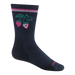 Wide Open Women's Strawberry Patch Cushioned Crew Socks in eclipse, side view