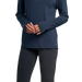 Free Fly Women's Bamboo Shade Long Sleeve II in deep navy, on model thumbhole details