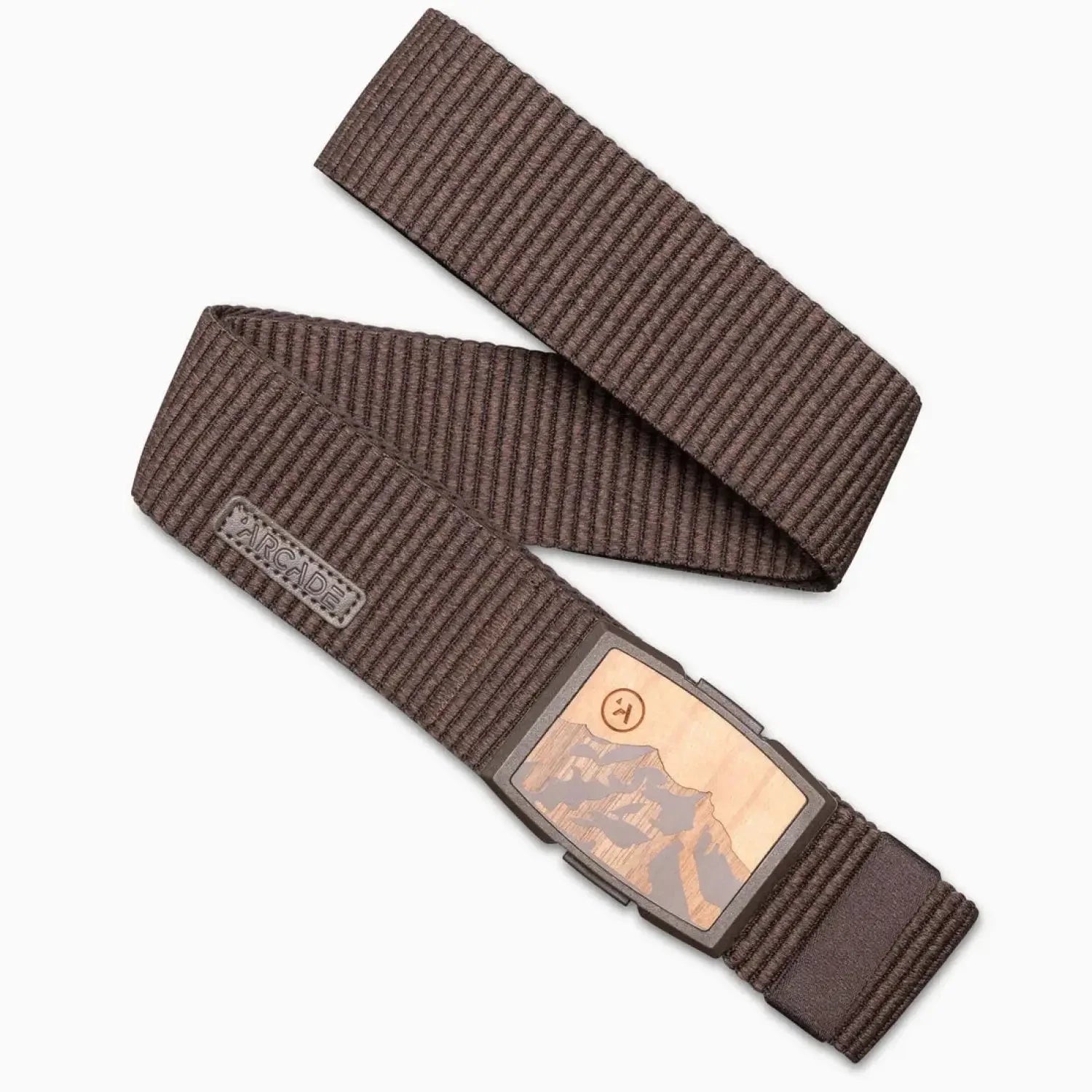 Arcade Belt Co. Woody Belt shown in the Heather Walnut color option.