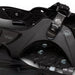 Tubb's Frontier 30 snowshoe in black, detailed view of the control wings and buckle.