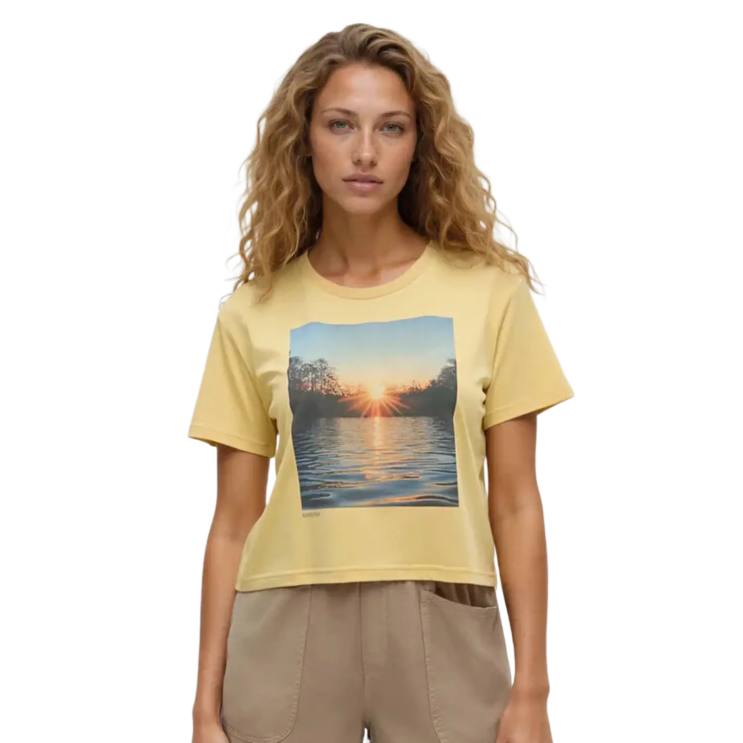 Tentree Women's Lake View Crop Tee, front view