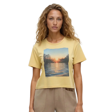Tentree Women's Lake View Crop Tee, front view