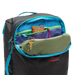 Cotopaxi Allpa 35L Travel Pack in del dia dark, front pocket open view