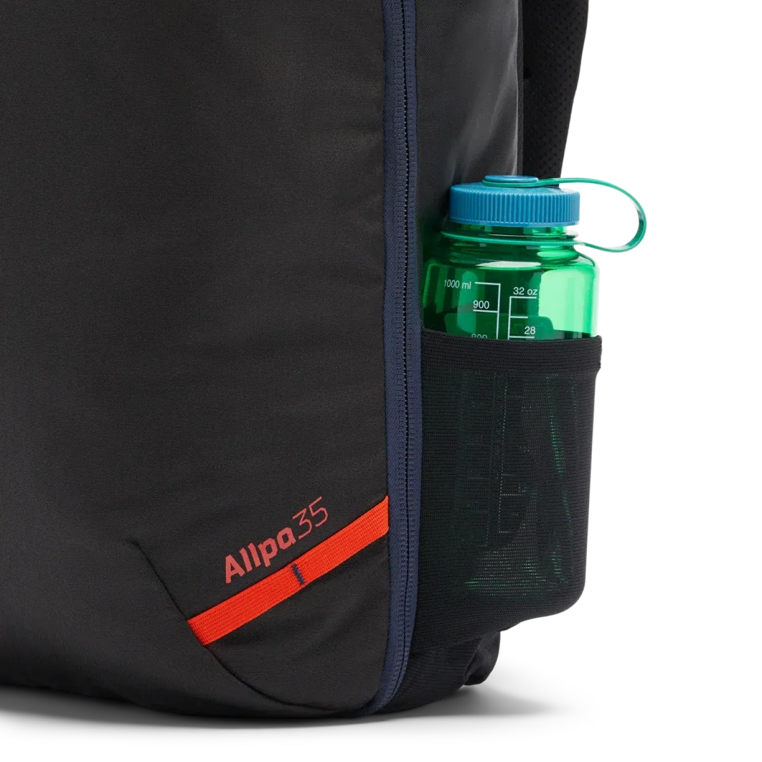 Cotopaxi Allpa 35L Travel Pack in del dia dark, side pocket