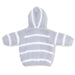 Angel Dear Baby Chenille Hooded Jacket in grey & ivory stripe, back view