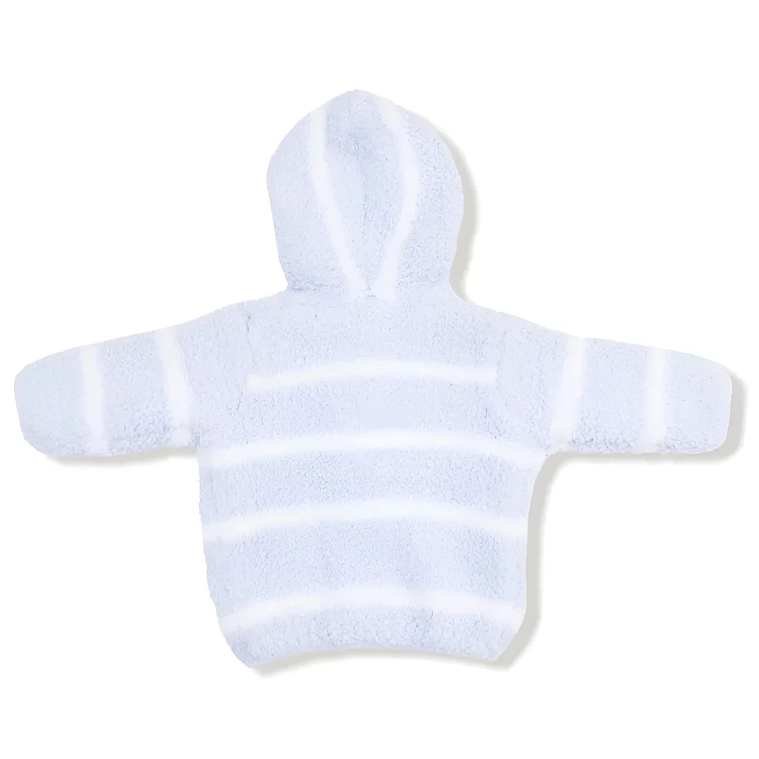 Angel Dear Baby Chenille Hooded Jacket in blue & ivory stripe, back view