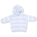 Angel Dear Baby Chenille Hooded Jacket in blue & ivory stripe, front view