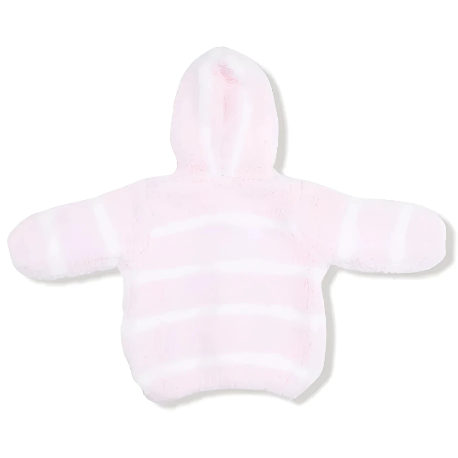 Angel Dear Baby Chenille Hooded Jacket in pink & ivory stripe, back view