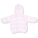 Angel Dear Baby Chenille Hooded Jacket in pink & ivory stripe, back view