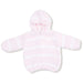 Angel Dear Baby Chenille Hooded Jacket in pink & ivory stripe, front view