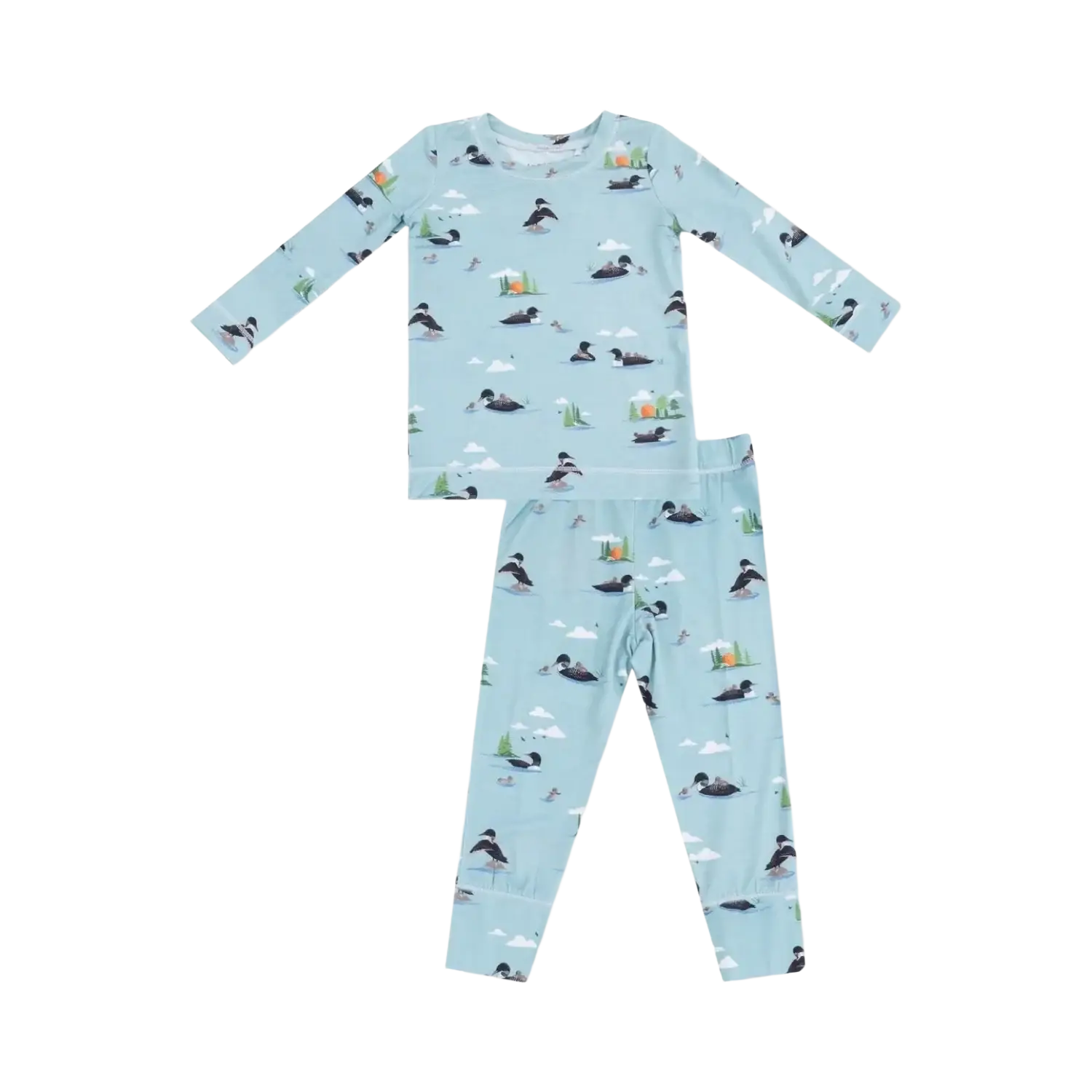 Angel Dear Baby Long Sleeve Loungewear Set, Blue Loon print