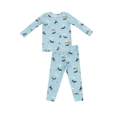 Angel Dear Baby Long Sleeve Loungewear Set, Blue Loon print