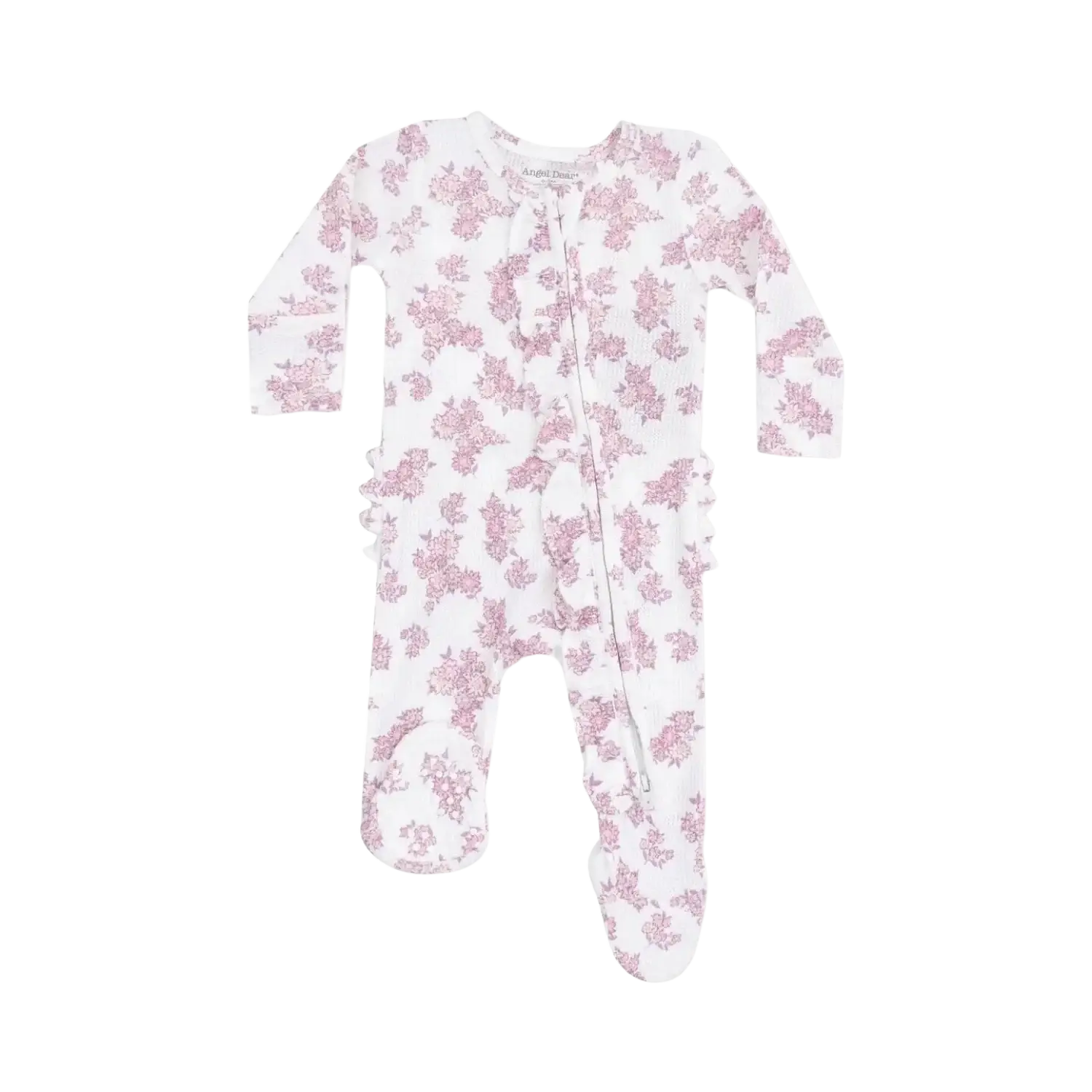 Angel Dear Baby 2 Way Ruffle Zipper Footie, front view