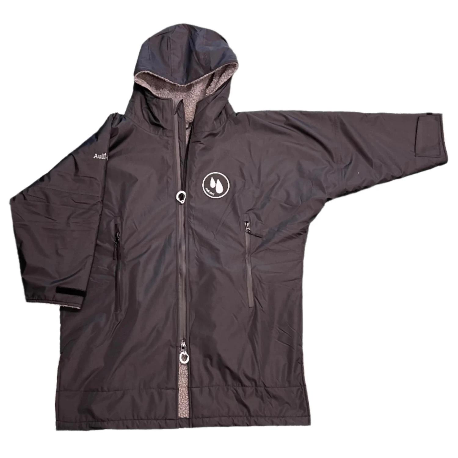 aull dry stormies jacket in black front flat view