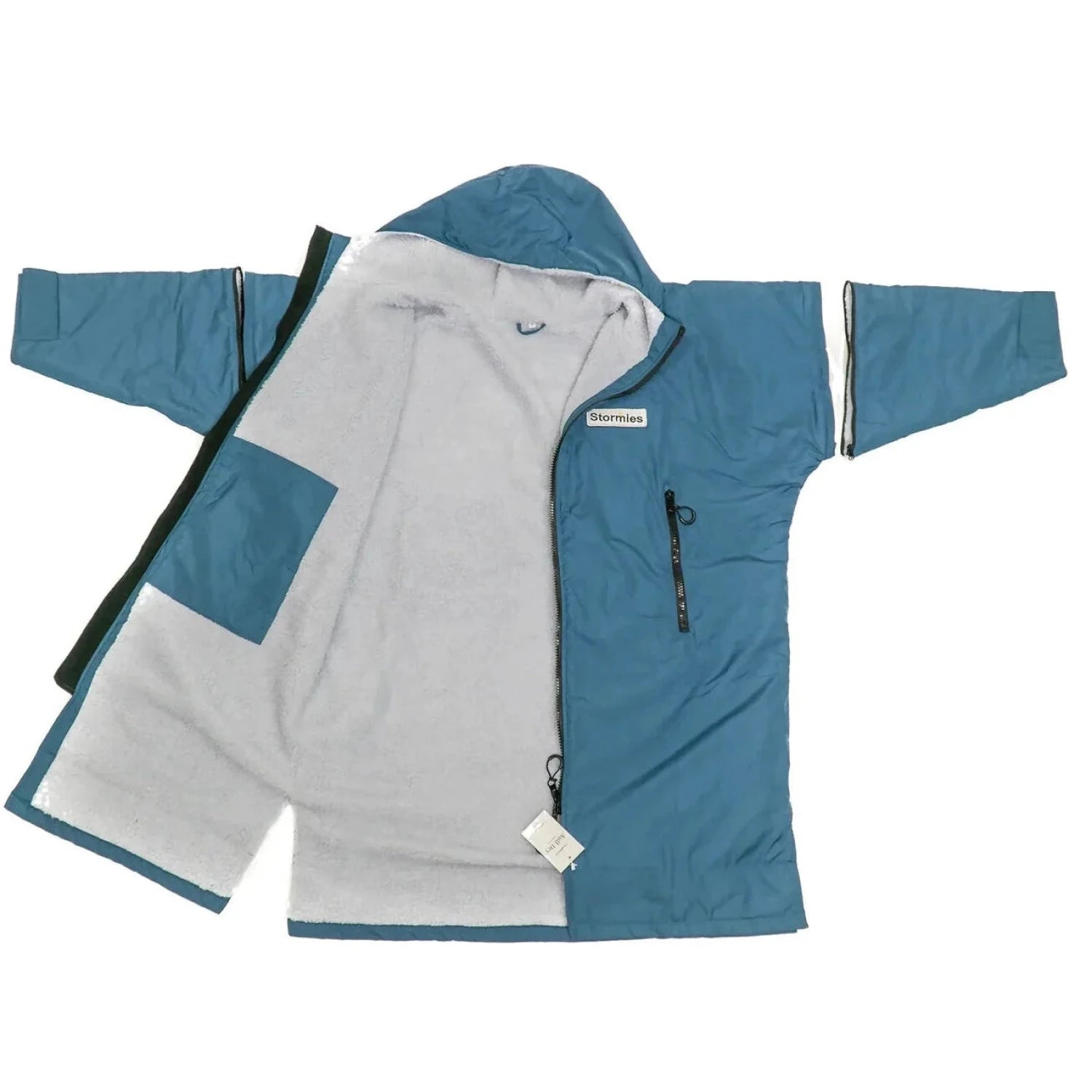 aull dry stormies jacket in leeland blue front flat view
