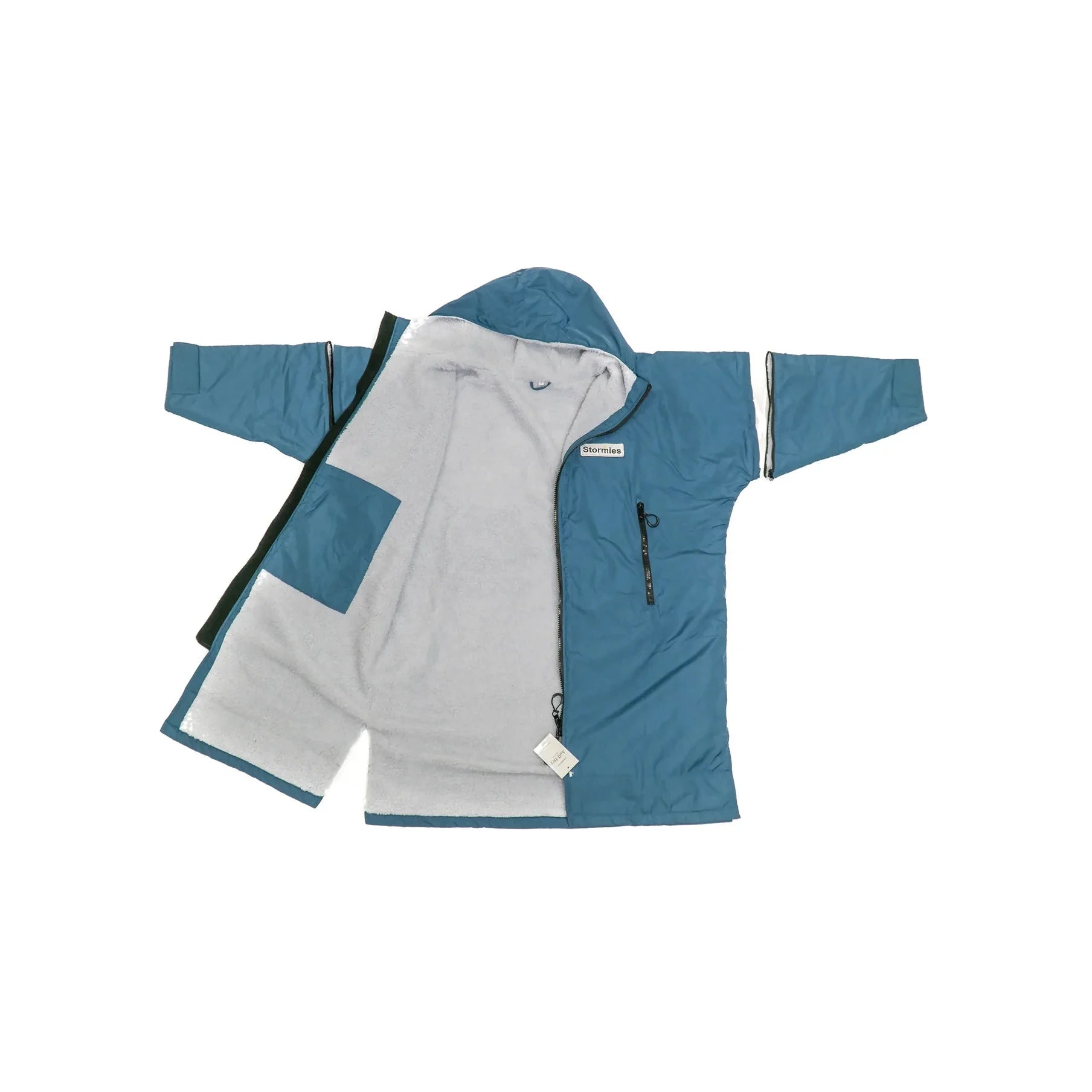 aull dry stormies jacket in leeland blue front flat view