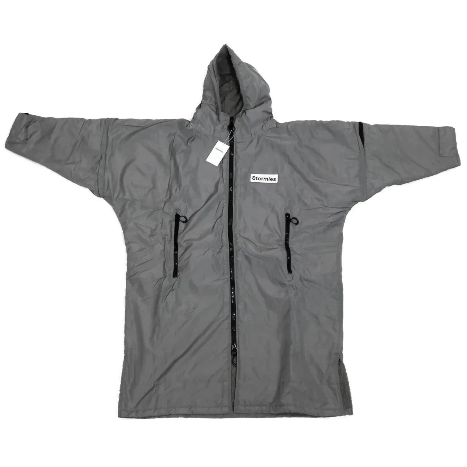 aull dry stormies jacket in petoskey stone gray front flat view