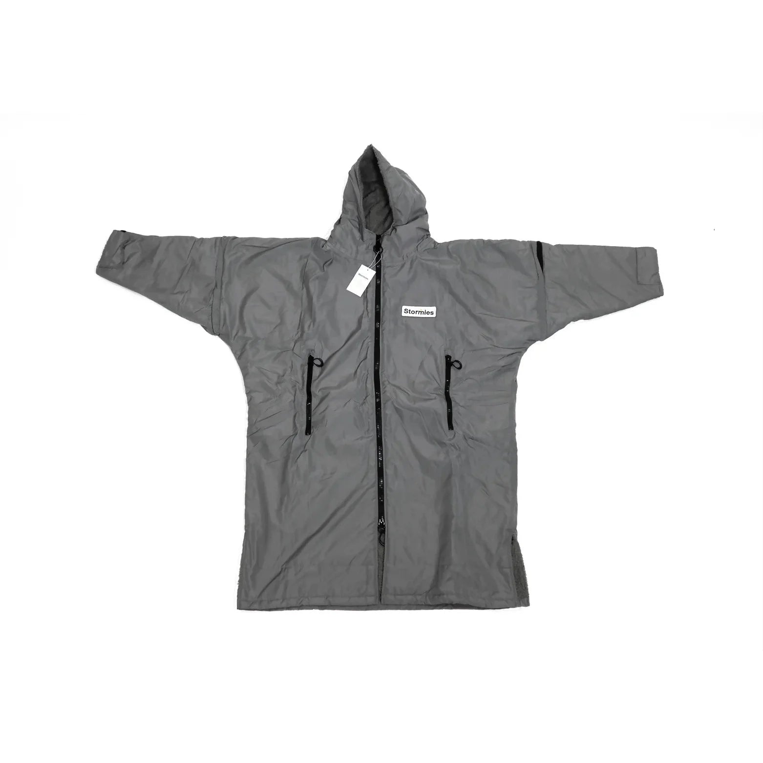 aull dry stormies jacket in petoskey stone gray front flat view