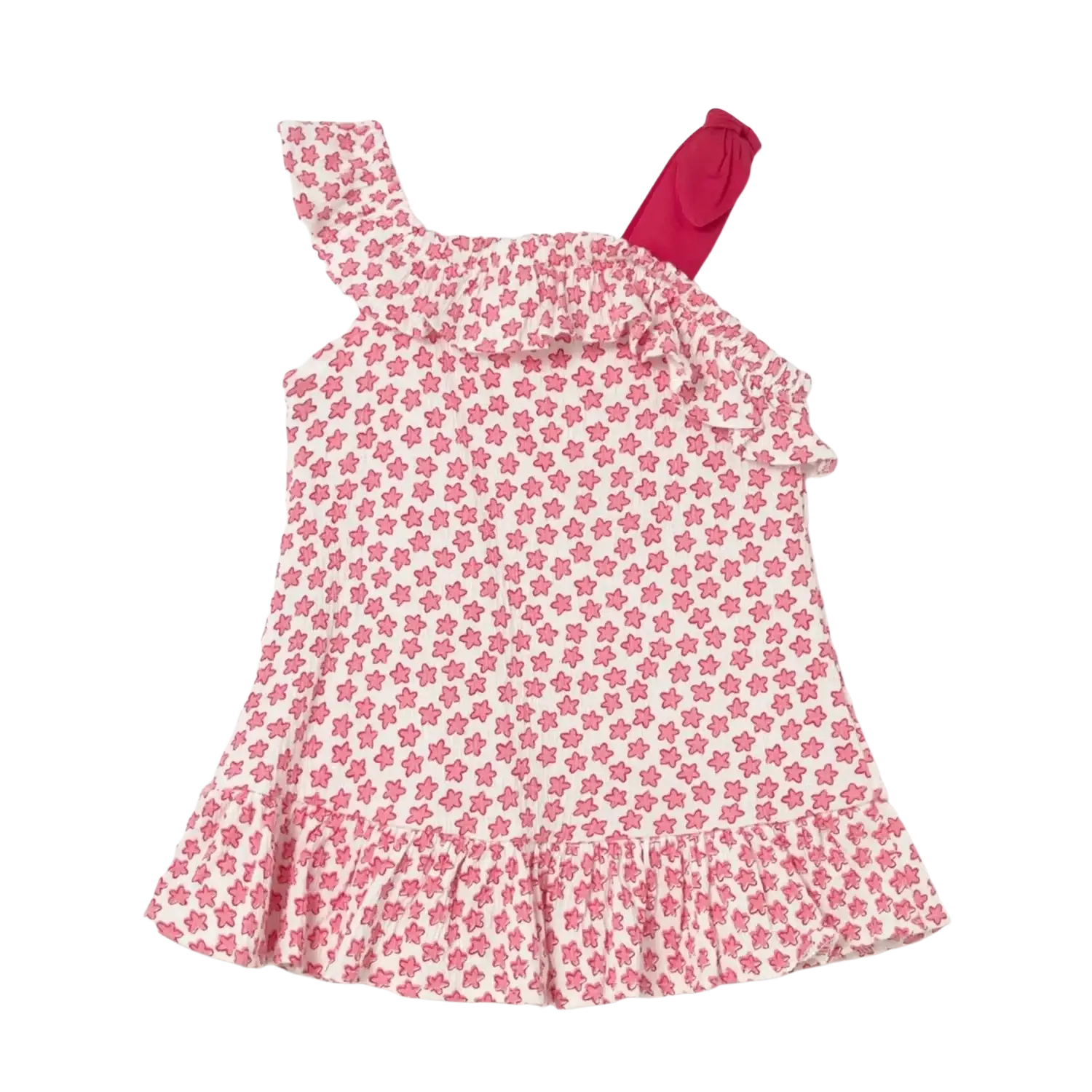 Mayoral Baby Bambula Dress in red print, front view