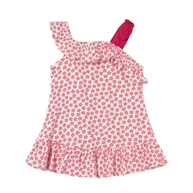 Mayoral Baby Bambula Dress in red print, front view
