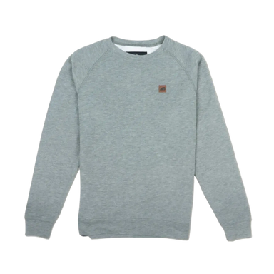 Belong Designs Men's Powell Fleece Crewneck in light pine, flat front view