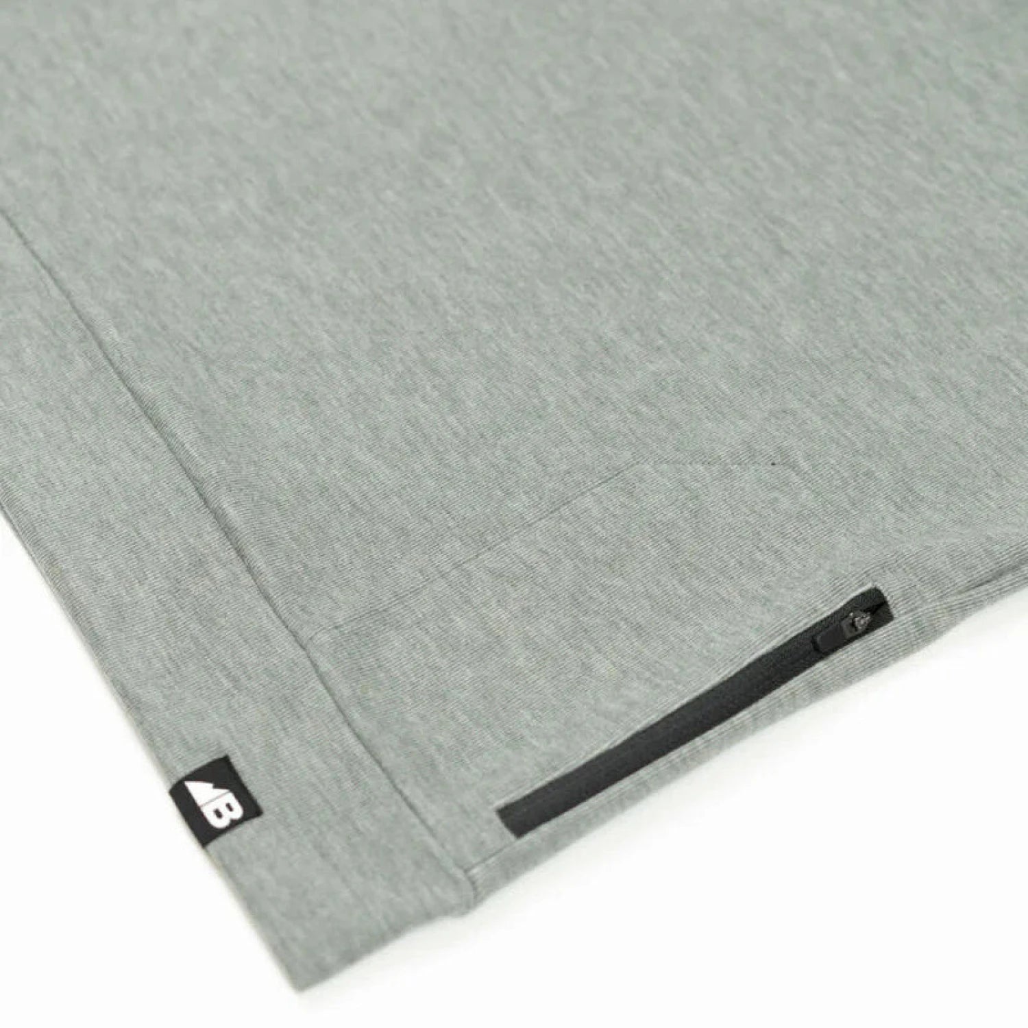 Belong Designs Men's Powell Fleece Crewneck in light pine, front view pocket detail