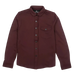 Belong Designs Women's Sherman Fleece Button Up in burgundy, flat front view